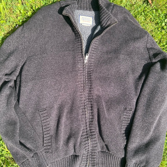 Men's dark grey boston traders zip up sweater size xxl - Picture 1 of 3